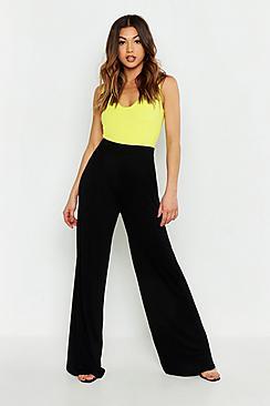 Boohoo Basic Wide Leg Jersey Trousers