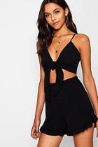 Boohoo Tall  Tie Front Top & Shorts Co-ord