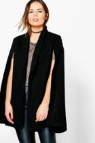 Boohoo Vanessa Wool Look Cape Black