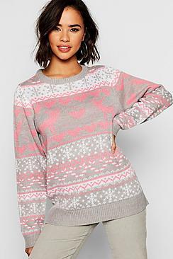 Boohoo Fairisle Festive Christmas Jumper