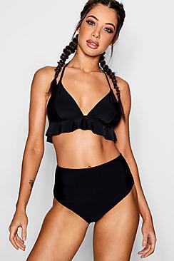 Boohoo Maldives Ruffle High Waisted Bikini Set