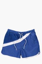 Boohoo Contrast Stripe Runner Style Swim Shorts Cobalt
