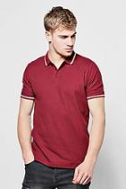 Boohoo Slim Fit Pique Polo With Tipping