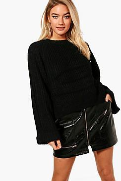 Boohoo Crop Oversized Jumper