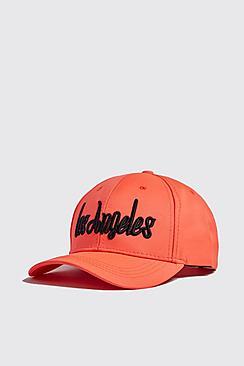 Boohoo Neon La Embroidered Cap