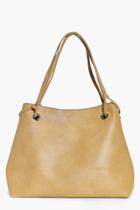 Boohoo Ruby Eyelet Detail Shopper Day Bag Tan