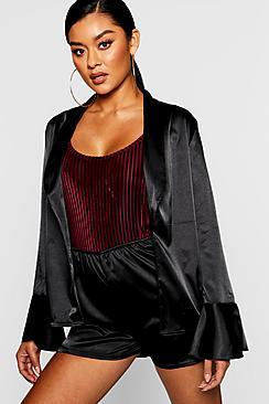Boohoo Satin Blazer + Short Co-ord
