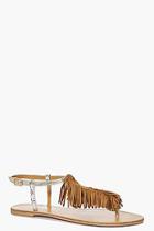 Boohoo Natalia Fringe T Bar Sandal