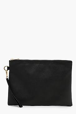 Boohoo Crosshatch Ziptop Clutch