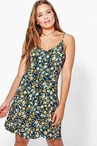Boohoo Caroline Strappy Ditsy Floral Dress