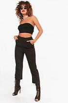 Boohoo Abbie Woven Cropped Slim Flare Trouser