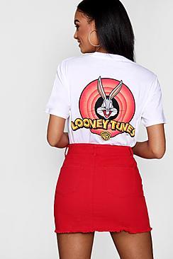 Boohoo Jasmin Looney Tunes Pocket Tee