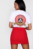 Boohoo Jasmin Looney Tunes Pocket Tee
