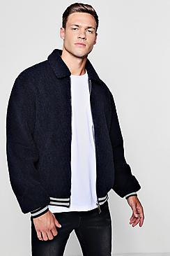 Boohoo Zip Through Borg Harrington Jacket