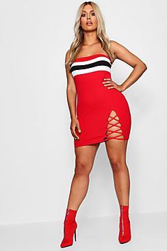 Boohoo Plus Emma Bandeau Mini Dress