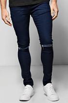 Boohoo Super Skinny Stretch Jeans With Ripped Knees