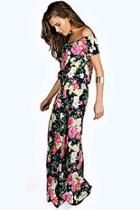 Boohoo Mia Floral Woven Off The Shoulder Maxi Dress