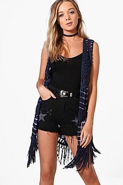 Boohoo Eleanor Tie Dye Crochet Festival Cardigan