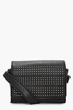 Boohoo Kirsten Pin Stud Box Cross Body Bag