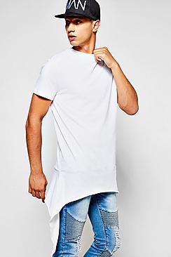 Boohoo Longline T-shirt With Split Dip Hem