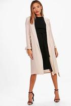 Boohoo Woven Belted Tie Cuff Duster