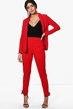 Boohoo Paige Eyelet Tie Side Tailored Trouser