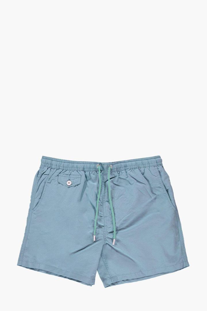Boohoo Short Length Taslan Swim Short Sky