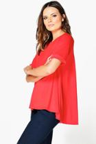 Boohoo Sarah Dip Hem Tee Orange