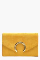 Boohoo Suedette Large Ring Clutch And Chain