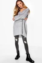 Boohoo Esme Oversized Wide Sleeve Jumper Grey