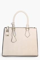 Boohoo Lily Structured Tote Day Bag Taupe