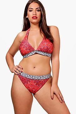 Boohoo Plus Bethany Paisley Print Bikini