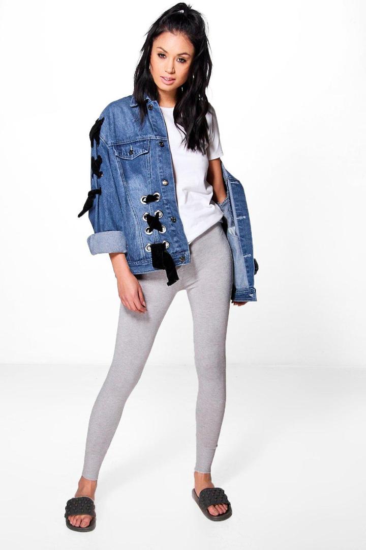 Boohoo Anna Knitted Leggings Grey