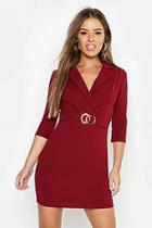 Boohoo Petite Buckle Detail Blazer Dress