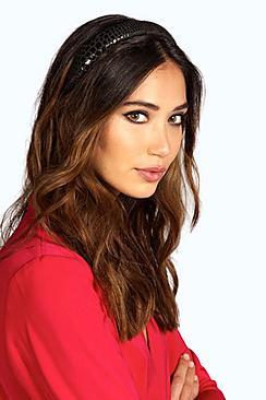 Boohoo Maria Mock Croc Headband