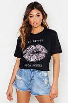 Boohoo Zebra Lips Slogan T-shirt