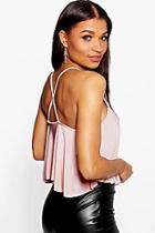 Boohoo Alice Slinky Cross Back Swing Crop Cami
