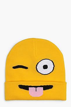 Boohoo Rosie Emoji Beanie Wink