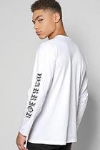 Boohoo Long Sleeve T-shirt With Sleeve Print