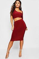 Boohoo Wrap Asymetric Sleeve Top + Skirt Co-ord