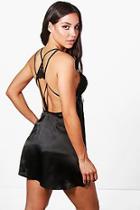 Boohoo Maria Satin & Lace Back Detail Night Dress