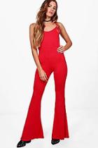 Boohoo Bethany Strappy Wide Leg Jumpsuit