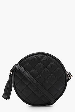 Boohoo Bella Quilted Tassel Round Cross Body