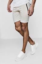 Boohoo Skinny Fit Shorts With Contrast Sports Zip