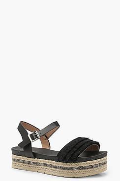 Boohoo Fringe Detail Flatform