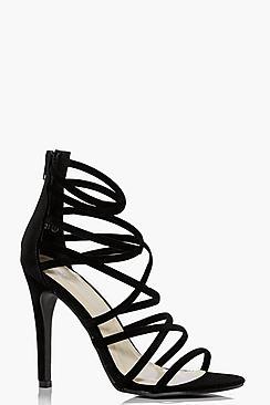 Boohoo Matilda Multi Strap Tie Stiletto