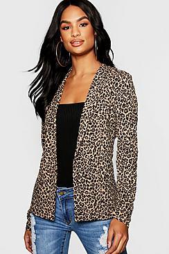 Boohoo Tall Leopard Print Blazer