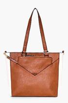 Boohoo Mia Colourblock Shopper With Purse