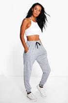 Boohoo Harper Mono Cuff Knitted Joggers Grey