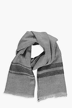 Boohoo Two Tone Stripe Boarder Heavyweight Scarf